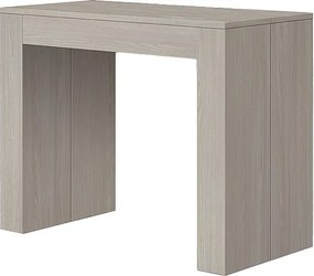 Wysuwana drewniana konsola, wykończenie perłowy wiąz 90×45-90×300 cm - LERICI