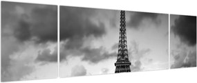 Obraz - Wieża Eiffla i czerwony samochód (170x50 cm)