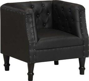 Wygodny czarny fotel z prawdziwej skóry koziej do relaksu po długim dniu