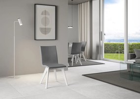 Krzesło Trudy, białe nogi, szara poduszka 11