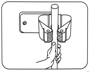 Uchwyt ścienny na kije od miotły + 2 haczyki w komplecie