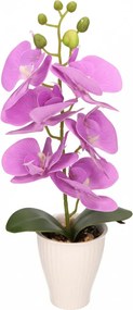 Storczyk w Doniczce Orchidea 37 cm Kwiat Sztuczny Fioletowy Doniczkowy