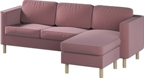 Pokrowiec na sofę Pärup 3-osobową z szezlongiem kolor fioletowy tkanina welwetowa