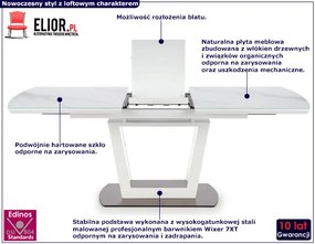 Biały rozkładany stół szklany Govo 5X