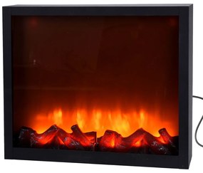 Kominek elektryczny LED, dekoracja świąteczna zasilana sieciowo, 41 x 25 cm