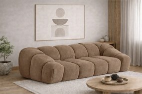 Sofa modułowa trzyosobowa, tkanina welurowa Bluvel, Latte, CROISSANT