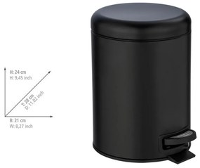 Wenko Kosz na śmieci z pedałem Leman 5 l, czarny, 5 l