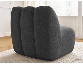 Ciemnoszary fotel z materiału bouclé Janissaire – Bobochic Paris