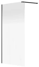 Ścianka prysznicowa dymiona do kabiny walk-in - 120 x 200 cm - Czarny mat - POMARO