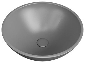 Umywalka ceramiczna nablatowa okrągła szara matowa bez otworu na baterię 32 cm MALO Grey z powłoką easy clean