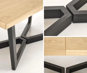 Rozkładany stół w stylu industrialnym Massive 2 Halmar dąb naturalny