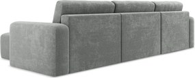 Szary rozkładany/ze schowkiem narożnik z tkaniny szenilowej (w kształcie litery U) Kona – Makamii