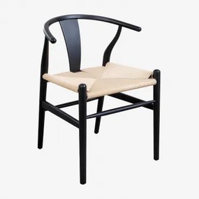 Krzesło Jadalniane Z Drewna Wiązowego Uish Edition Nizina Czarna - Sklum