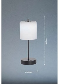 Czarno-biała lampa stołowa LED ze ściemniaczem (wysokość 34,5 cm) Riva – Fischer &amp; Honsel