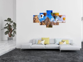 Obraz - Balony na ogrzane powietrze, Kapadocja, Turcja. (125x70 cm)