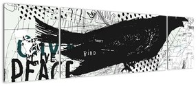 Obraz - Street art - ptak (170x50 cm)