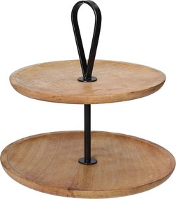 Patera drewniana dwupoziomowa Kabir 34x35 cm