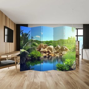 Parawan - Jezioro w dżungli Seszeli (210x170 cm)