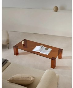 Brązowy szklany stolik 60x140 cm Adularia – Kave Home