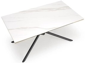 Stół rozkładany VITORINO 160(220)x90 biały marmur HALMAR