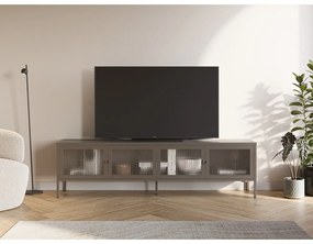 Szara metalowa szafka pod TV 160x50x35 cm Layna – Marckeric