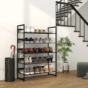 HOMCOM Półka na buty, stojak na buty, 5 półek, 72 cm x 30 cm x 102 cm, czarny