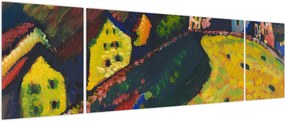 Obraz - Vasily Kandinsky, Houses at Murnau, reprodukcje (170x50 cm)