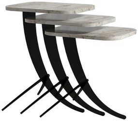Stolik do odkładania Pion White Marble, 3 szt.