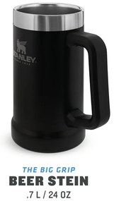 Czarny kubek termiczny 700 ml The Big Grip Beer Stein – Stanley