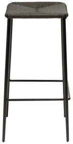 Czarny hoker ze stalowymi nogami DAN-FORM Stiletto, wys. 68 cm