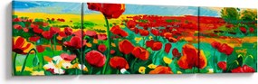 Obraz pola z makami (170x50 cm)