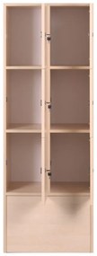 Drewniana szafka skrytkowa, 6 schowków, 1700 x 600 x 420 mm, zamek cylindryczny, brzoza