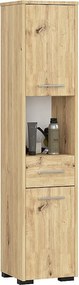 Słupek łazienkowy AKORD FIN Dąb Artisan 30 cm 2 drzwi 1 szuflada kolor Dąb Artisan mat 5 półek 30x30x140 cm