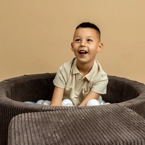 Brązowy sztruksowy basen z kulkami ø 90x30 cm Montessori – Meowbaby