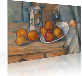 Obraz na szkle - Paul Cézanne, Still Life with Milk Jug and Fruit, reprodukcje (70x50 cm)