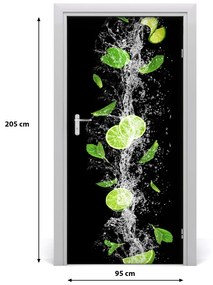 Naklejka na drzwi do domu samoprzylepna Limonki
