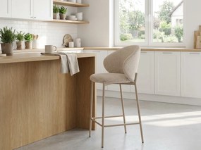 Krzesełko barowe KIOTO, kaszmir/jasny beżowy