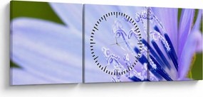 Obraz - Kwiat (z zegarem) (90x30 cm)