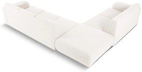Biały narożnik z materiału bouclé (lewostronny) Molino – Micadoni Home