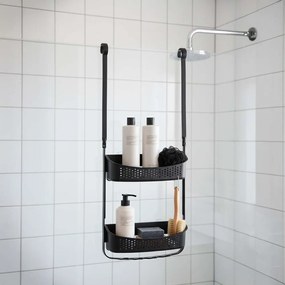 Wisząca plastikowa półka łazienkowa w kolorze matowej czerni Vesper – douceur d'intérieur