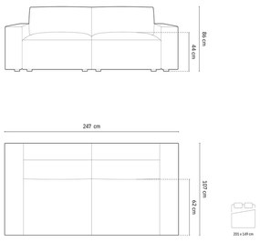 Beżowa rozkładana sofa 247 cm Jodie – Micadoni Home