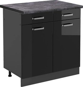 Szafka dolna do kuchni czarny wysoki połysk 80x60x81.6 r-line