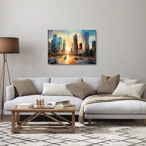 Obraz na szkle - Malowanie miasta (70x50 cm)