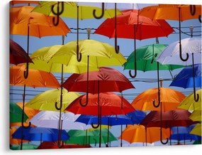 Obraz kolorowych parasoli (70x50 cm)