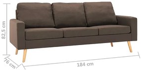 3-osobowa brązowa sofa - Eroa 3Q