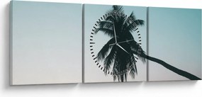 Obraz - Palma na Bali (z zegarem) (90x30 cm)