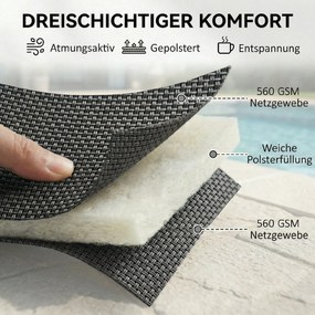 Outsunny Leżak oddychający ogrodowy z 6-stopniową regulacją oparcia, kółkami, aluminiową ramą, ciemnoszary | Aosom PL