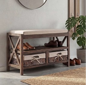 Regał na buty MCW-C48 Ławka,  brązowa