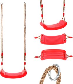 Huśtawka ogrodowa dla dzieci plastikowa Zoya czerwona 100 kg