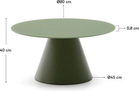 Zielony okrągły stolik ze szklanym blatem ø 80 cm Wilshire – Kave Home